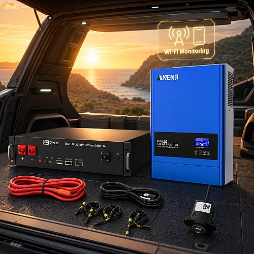 Комплект резервного живлення 6,2 кВт Інвертор Anenji WiFi + LiFePO₄ Dyness B4850 2,4 кВт·год для будинку, квартири